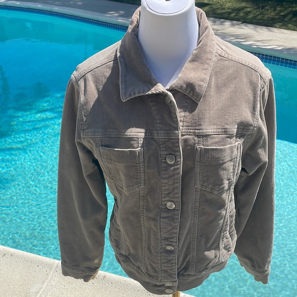 Sonoma, button-up, beige, corduroy jacket. 4 pockets. | Size SP